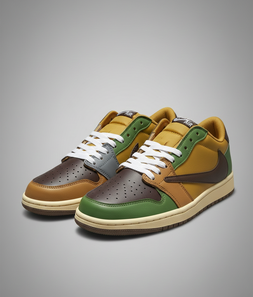 NKE AJ1 Low and High Jordan — Premium Patchwork Sneakers • Made in Vietnam • Men’s Streetwear / Lifestyle Shoes