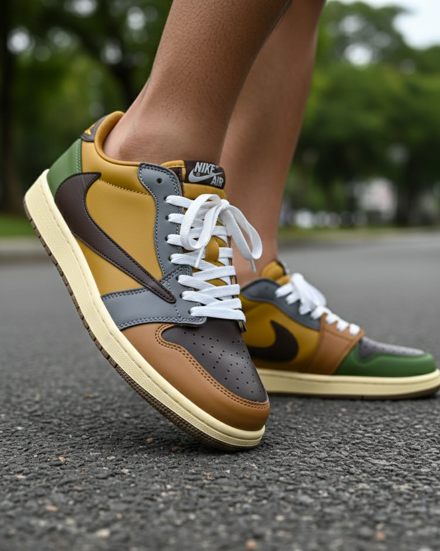NKE AJ1 Low and High Jordan — Premium Patchwork Sneakers • Made in Vietnam • Men’s Streetwear / Lifestyle Shoes