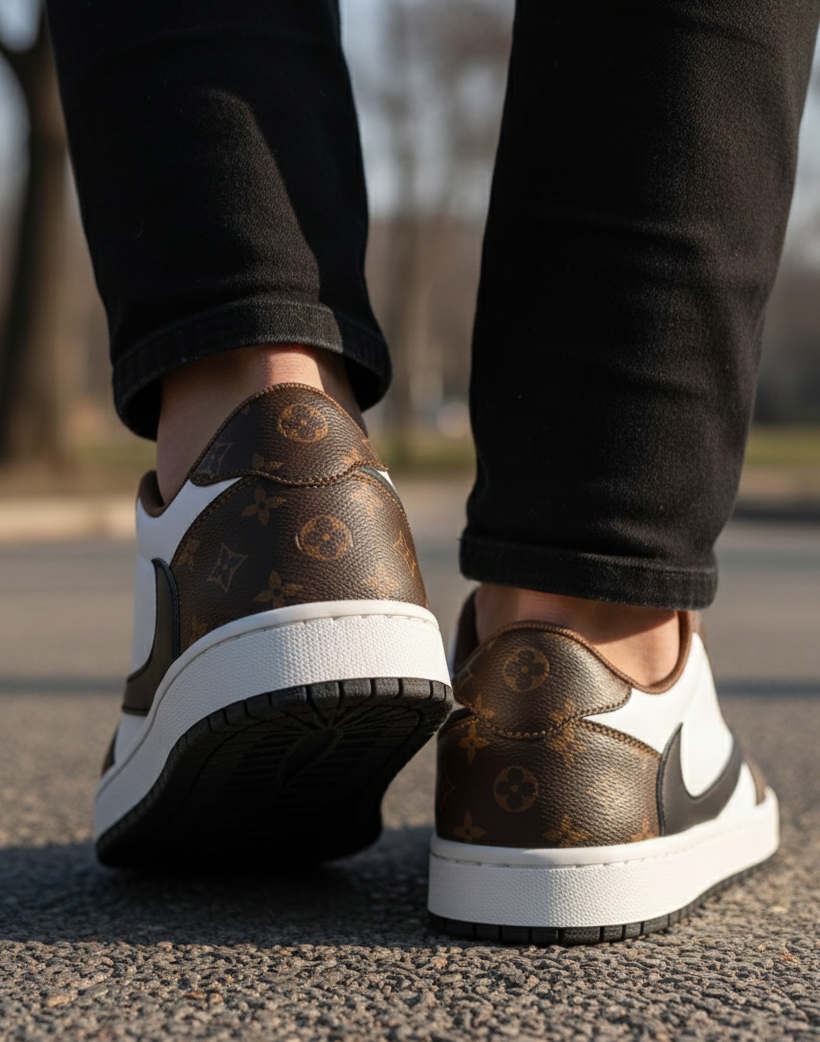 NKE AJ1 Low and High Jordan — Premium Patchwork Sneakers • Made in Vietnam • Men’s Streetwear / Lifestyle Shoes