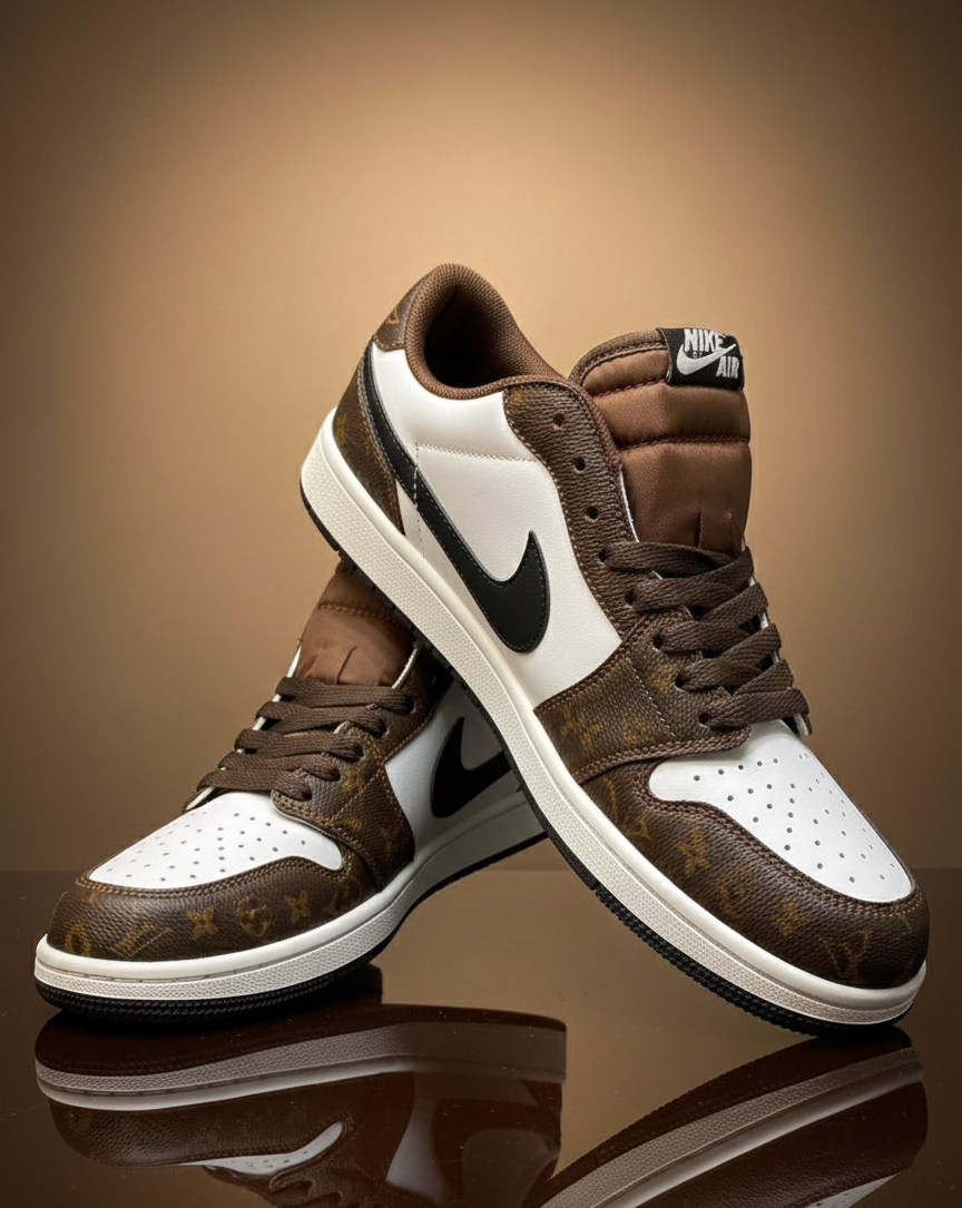 NKE AJ1 Low and High Jordan — Premium Patchwork Sneakers • Made in Vietnam • Men’s Streetwear / Lifestyle Shoes