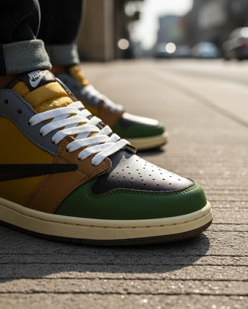 NKE AJ1 Low and High Jordan — Premium Patchwork Sneakers • Made in Vietnam • Men’s Streetwear / Lifestyle Shoes