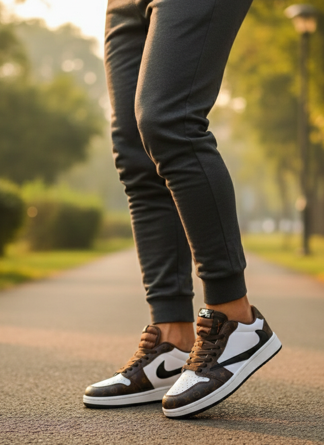 NKE AJ1 Low and High Jordan — Premium Patchwork Sneakers • Made in Vietnam • Men’s Streetwear / Lifestyle Shoes